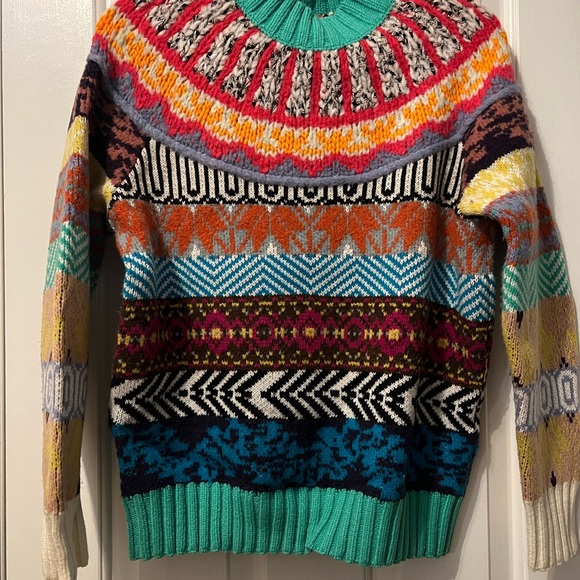 Anthropologie Ryan Fair Isle Patterned Women's Sweater - Picture 2 of 4